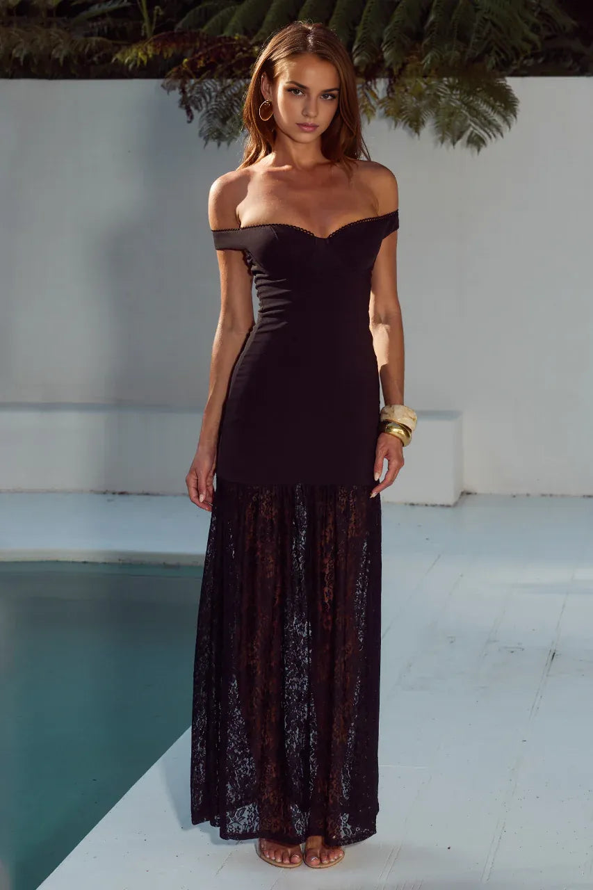 Wonderful Sheath/Column Off The Shoulder Sleeveless Backless Floor-Length Prom Dress