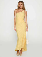 One - Shoulder Ruched Maxi Dress Prom Dresses For Sale