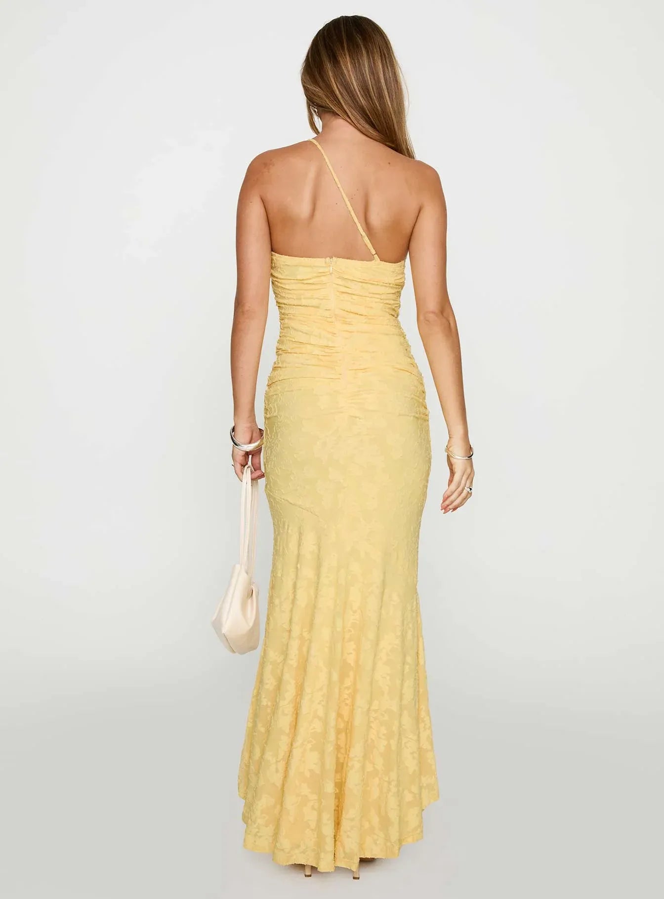 One - Shoulder Ruched Maxi Dress Prom Dresses For Sale