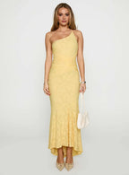 One - Shoulder Ruched Maxi Dress Prom Dresses For Sale