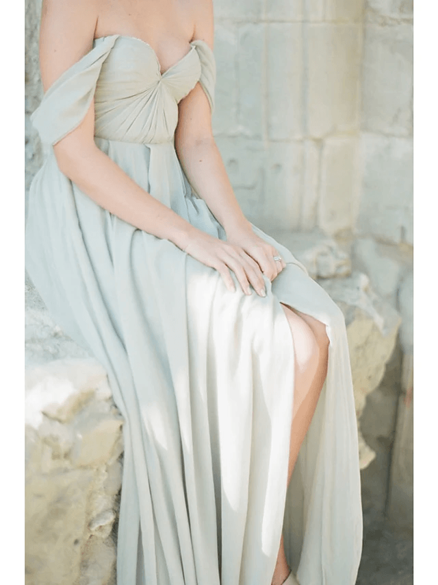 A-Line Sweetheart Neckline Floor Length Chiffon Bridesmaid Dress - luolandi