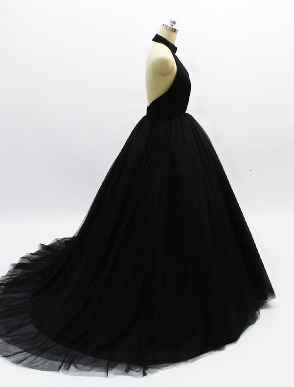Ball Gown Prom Dresses Open Back Dress Wedding Party Sleeveless Tulle Backless with Pleats