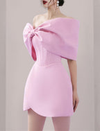 A-Line Homecoming Dresses Princess Dress Graduation Party Wear Short / Mini Sleeveless Off Shoulder Satin with Bow(s)
