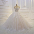 Off The Shoulder Ball Gown Wedding Dress With Applique, Floor Length, Timeless Bridal Elegance For Brides