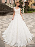 Engagement Open Back Formal Wedding Dresses A-Line Strapless V Neck Lace