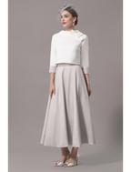 Two Piece Mother of the Bride Dress Church Elegant  Ankle Length Stretch Satin Sleeve with Bow(s)