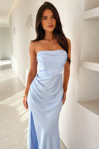 Exquisite Mermaid/Trumpet Strapless Sleeveless Backless Slit Floor-Length Prom Dress
