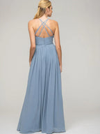 Elegant Halter Chiffon Tie Back High Low Bridesmaid Dress For Weddings And Events Flowy Silhouette