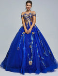 Sparkle Shine Dress Quinceanera Floor Length Sleeveless Off Shoulder Tulle with Sequin
