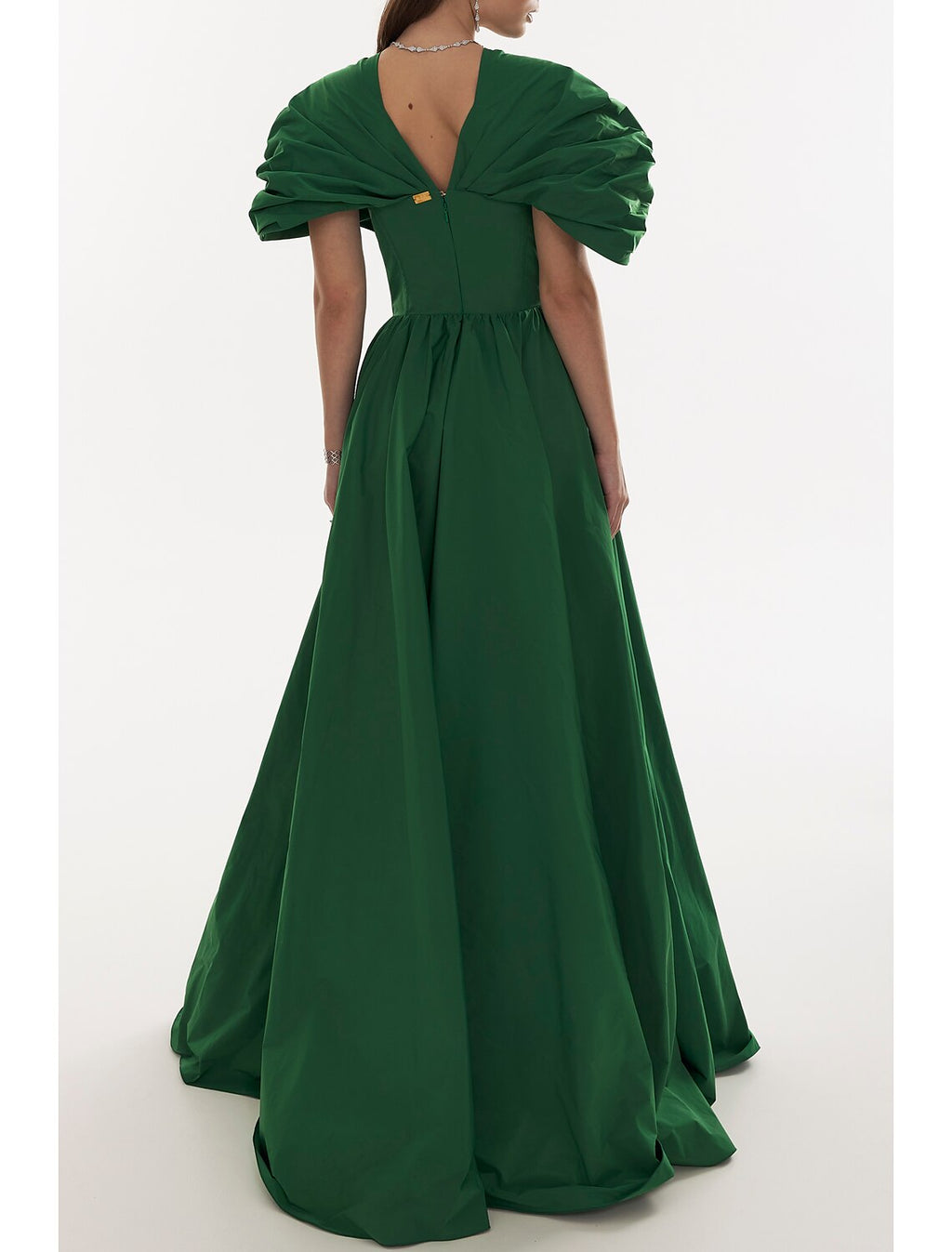 A-Line Evening Gown Elegant Christmas Red Green Dress Formal Black Dress Plus Size Fall Floor Length Short Sleeve V Neck Satin with Pleats