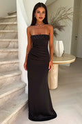Graceful Mermaid/Trumpet Strapless Sleeveless Backless Floor-Length Prom Dress
