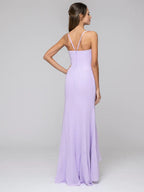 Spaghetti Strap Chiffon Mermaid Bridesmaid Dresses With Ruffles Split