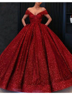 Ball Gown Evening Gown Luxurious Dress Engagement Formal Evening Floor Length Short Sleeve V Neck Lace with Pleats