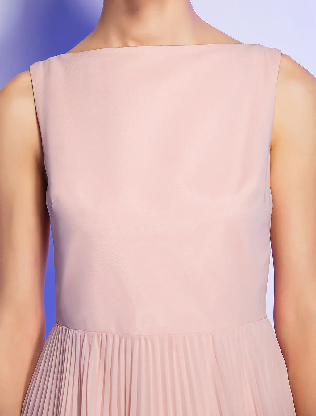A-Line Vintage Dress Homecoming Graduation Knee Length Sleeveless Boat Neck Pink Dress Chiffon with Lace