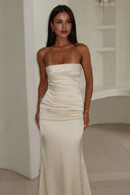 Graceful Mermaid/Trumpet Strapless Sleeveless Backless Floor-Length Prom Dress