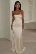 Graceful Mermaid/Trumpet Strapless Sleeveless Backless Floor-Length Prom Dress