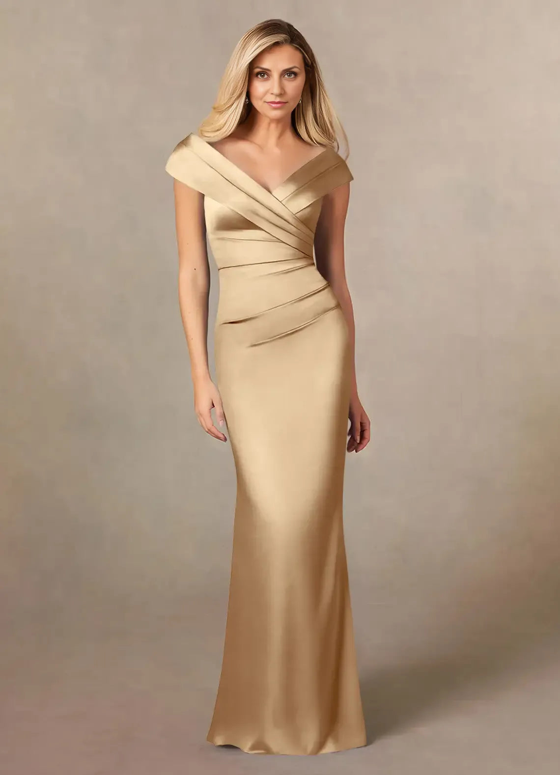 Dress Cinnamon Mermaid Pleated Mother Of The Bride Evening Dress Fashion Sleeveless Back Zip Leg Slit Mother Of The Groom Dresses