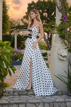 Chic A-Line Strapless Sweetheart Sleeveless Lace-Up Floor-Length Prom Dress
