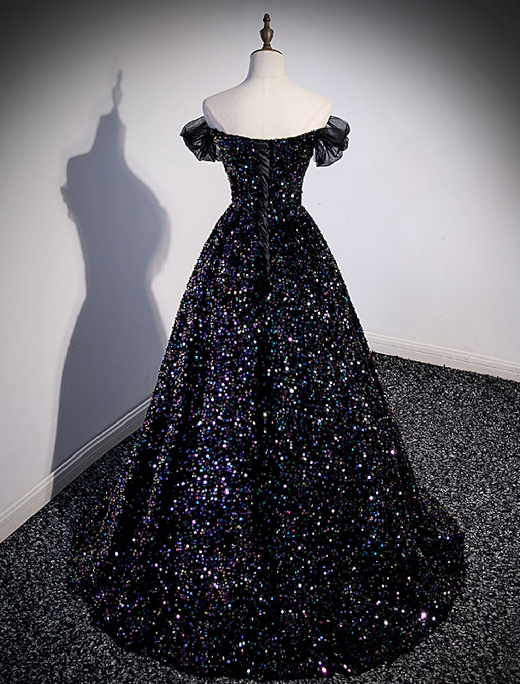 Ball Gown Prom Dresses Sexy Dress Wedding Sleeveless Off Shoulder Sequined with Pleats Sequin