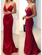 Charmeuse Prom Dress Trumpet/Mermaid Sweep Train Sleeveless