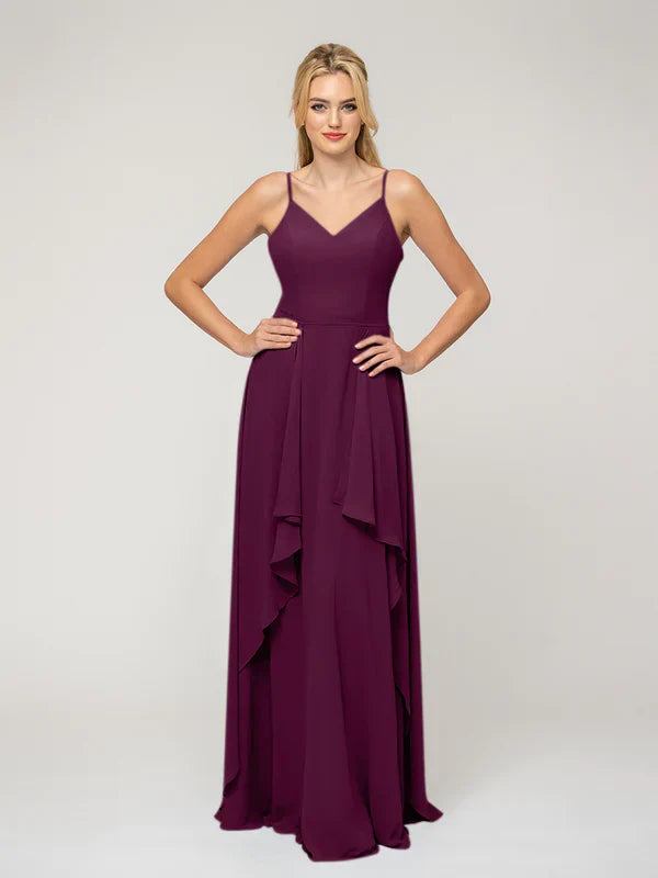 Bridesmaid Dresses Elegant A Line Princess Chiffon Gown With Spaghetti Straps For Bridesmaids