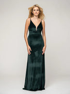 Velvet Bridesmaid Dress Long Velvet Sheath With V Back For Elegant Wedding Party For Bridesmaids