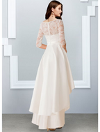 Bachelorette Party Little White Dresses Wedding Dresses Asymmetrical A-Line Half Sleeve Chiffon With Cascading Ruffles