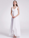 A-Line Cocktail Dresses Dress Holiday Asymmetrical Sleeveless V Neck Polyester V Back with Crystals Draping