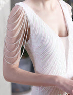 Evening Gown Sexy Dress Formal Floor Length Sleeveless V Neck Sequined with Tassel