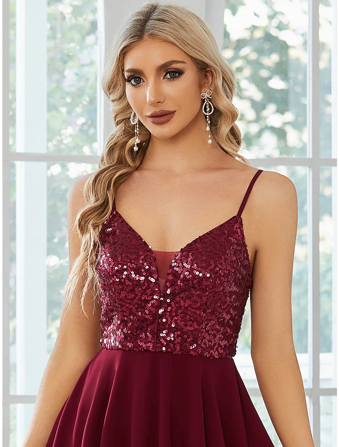 A-Line Homecoming Dresses Sexy Dress Party Wear Short / Mini Sleeveless Spaghetti Strap Chiffon with Pleats