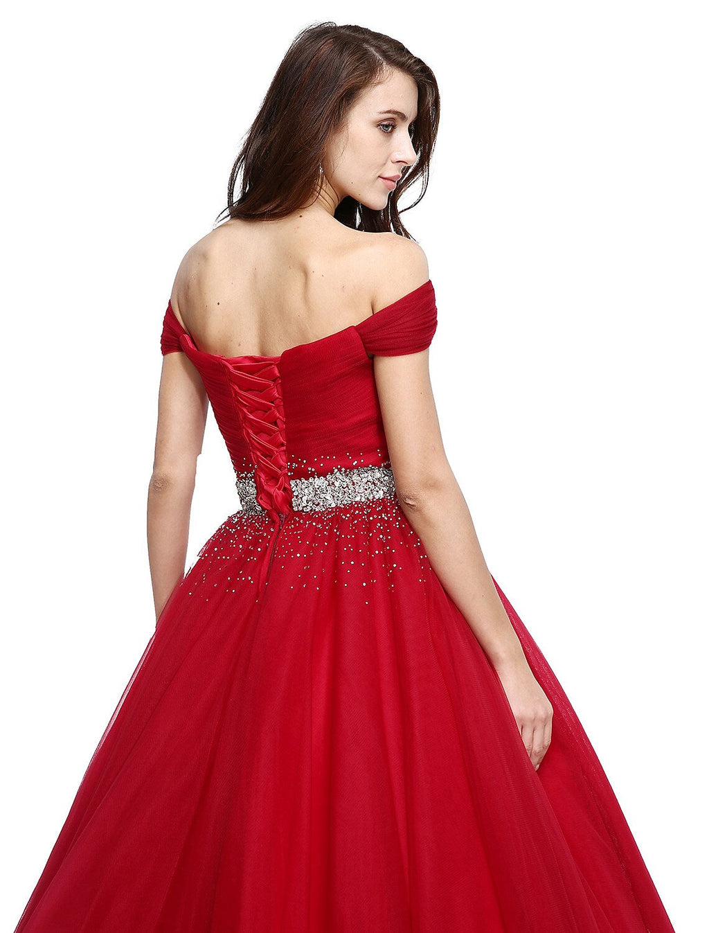 Elegant Dress Formal Evening Floor Length leeveless V Wire Tulle Beading Sequin