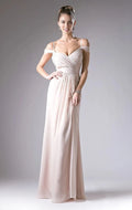 Elegant A-Line Sweetheart Off-Shoulder Open-Back Floor-Length Prom Dress