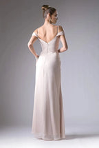 Elegant A-Line Sweetheart Off-Shoulder Open-Back Floor-Length Prom Dress