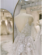 Engagement Formal Wedding Dresses  A-Line Sleeveless Strap Lace With Ruffles Appliques