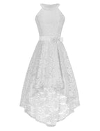 A-Line Special Occasion Dresses Hot Dress Homecoming Graduation Asymmetrical Sleeveless Halter Neck Lace with Sash / Ribbon Bow(s)