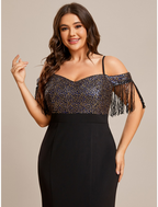 Wedding Guest Dresses Dress Formal Floor Length Short Sleeve Off Shoulder Stretch Fabric with Tassel