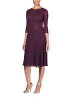Mother of the Bride or Groom Dresses Tea Length Chiffon Sequin Formal Dress Wedding Guests Dresses