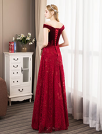 A-Line Prom Dresses Glittering Dress Engagement Floor Length Short Sleeve Jewel Neck Tulle with Pleats Crystals Pattern Print