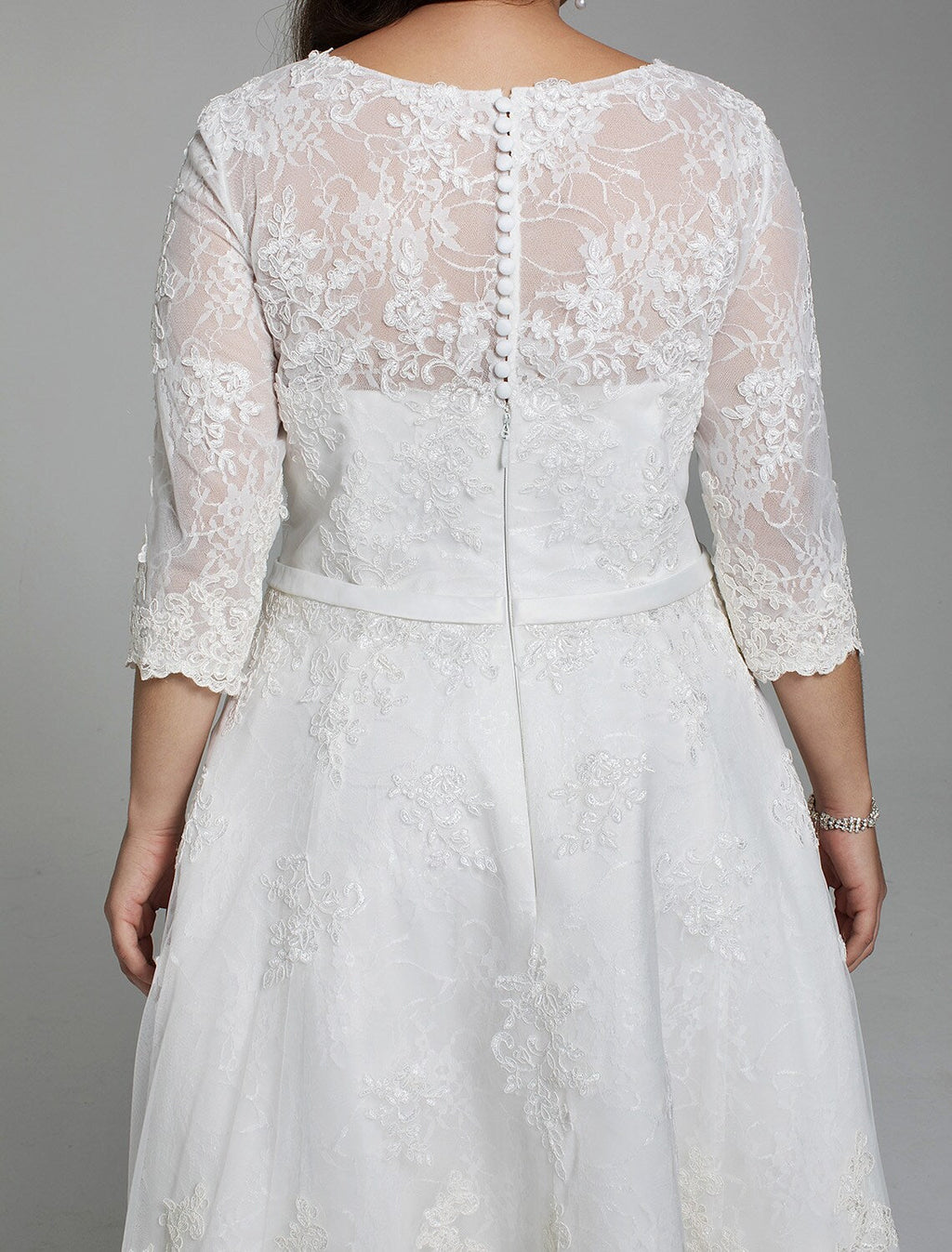 Open Back Dresses Knee Length A-Line Length Sleeve V Neck With Ribbons Bow