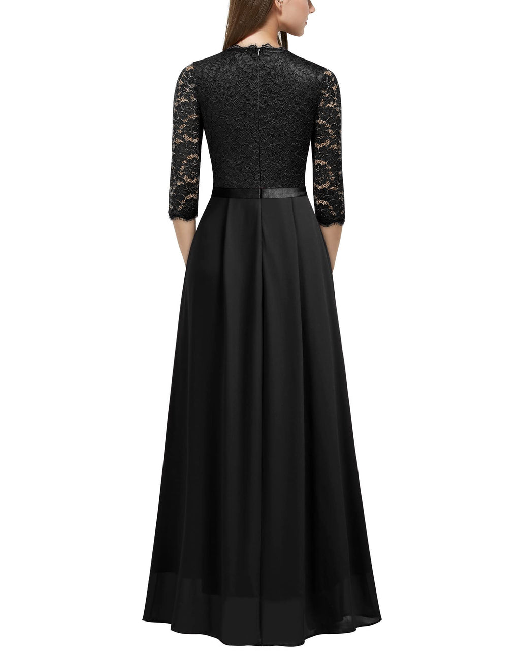 Mother of the Bride or Groom Dresses Floral Lace 2/3 Sleeves Long Dress Formal Dress Wedding Guests Dresses