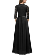 Mother of the Bride or Groom Dresses Floral Lace 2/3 Sleeves Long Dress Formal Dress Wedding Guests Dresses