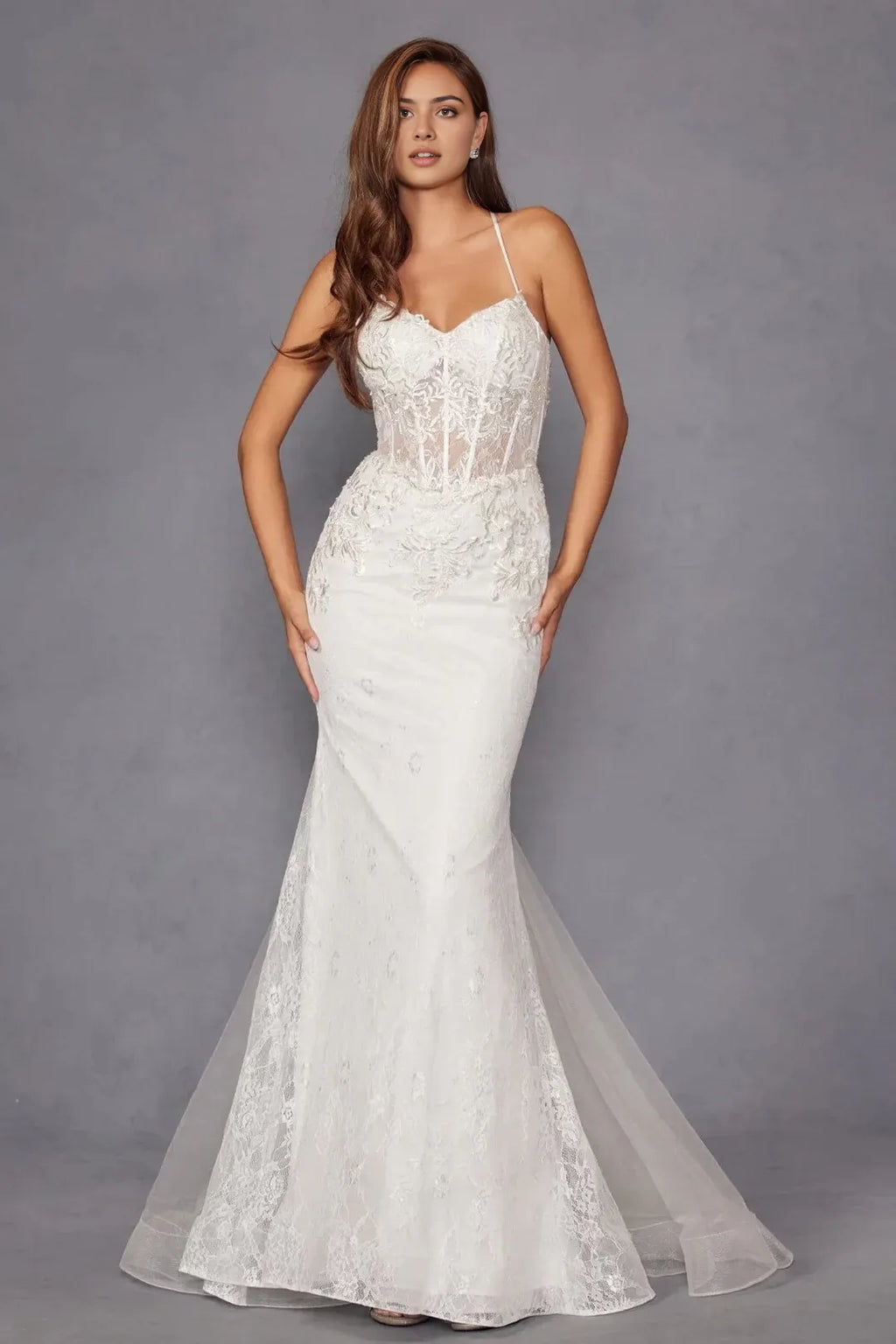 Glamorous Mermaid Sweetheart Sleeveless Lace-Up Floor-Length Prom Dress