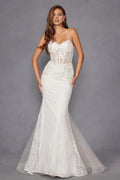 Glamorous Mermaid Sweetheart Sleeveless Lace-Up Floor-Length Prom Dress