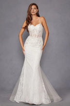 Glamorous Mermaid Sweetheart Sleeveless Lace-Up Floor-Length Prom Dress