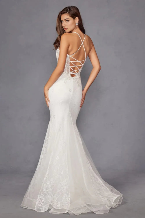 Glamorous Mermaid Sweetheart Sleeveless Lace-Up Floor-Length Prom Dress