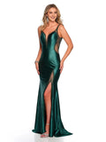 Glamorous Mermaid V-Neck Sleeveless Sheer-Back Floor-Length Prom Dress