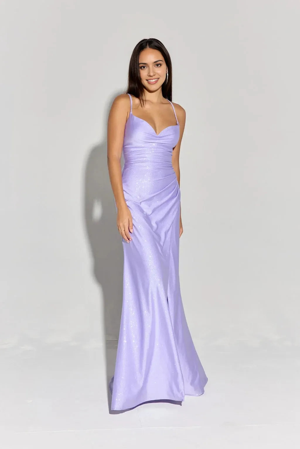 Glittery Mermaid Sweetheart Sleeveless Lace-Up Floor-Length Prom Dress