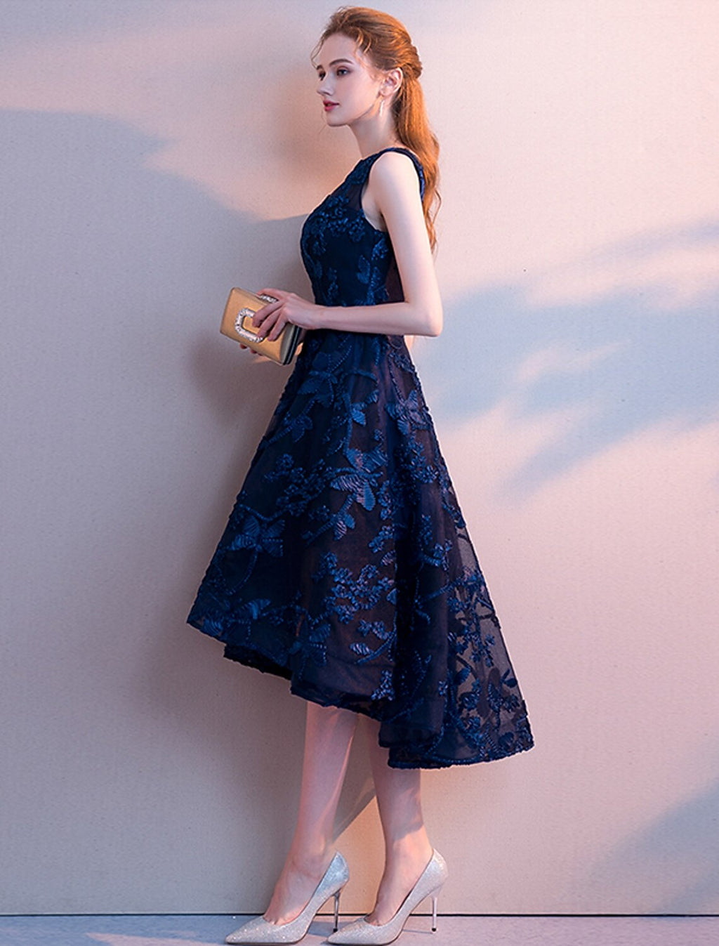 A-Line Cocktail Dresses Minimalist Dress Homecoming Party Wear Asymmetrical Sleeveless Jewel Neck Tulle with Pleats