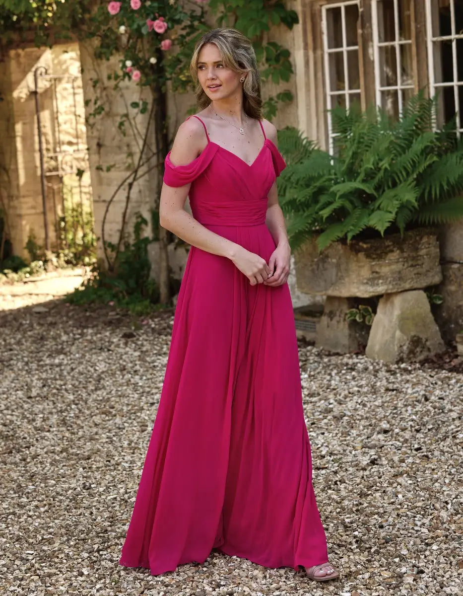 a super flattering chiffon dress