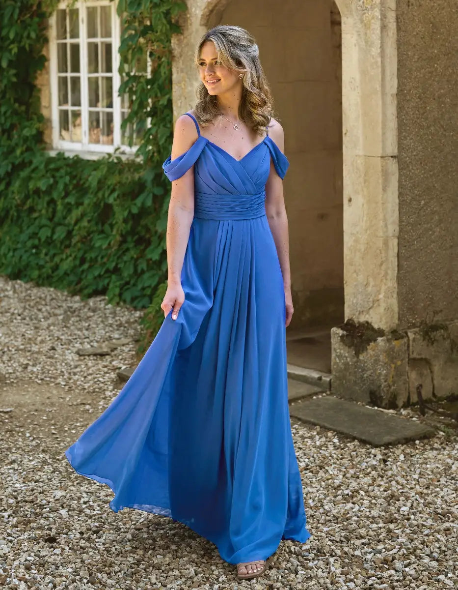 a super flattering chiffon dress